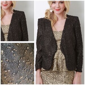 New Double Zero Black Blazer with Sequins